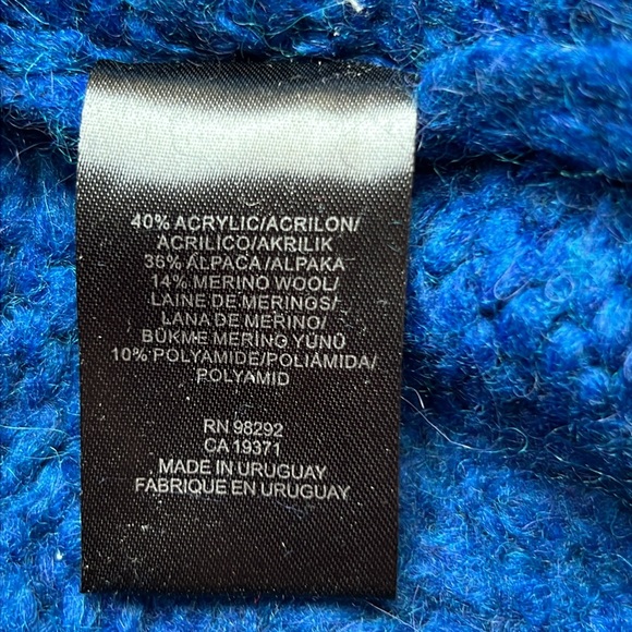 Tibi Alpaca Blend Blue Turtleneck Tunic Length Sweater - Picture 4 of 6